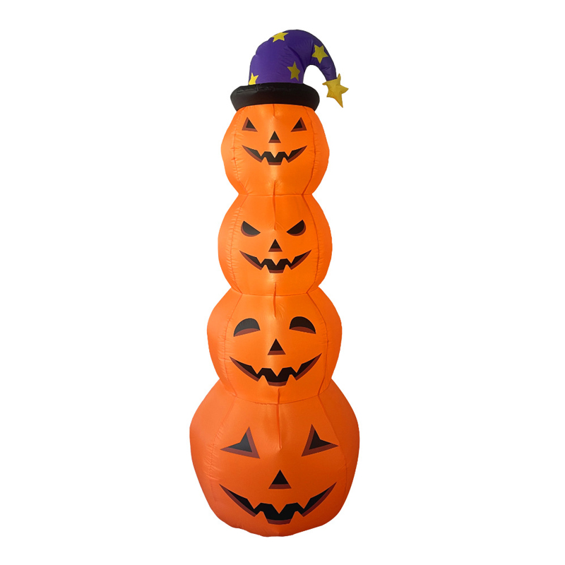 8ft Halloween oppustelige stablede græskar