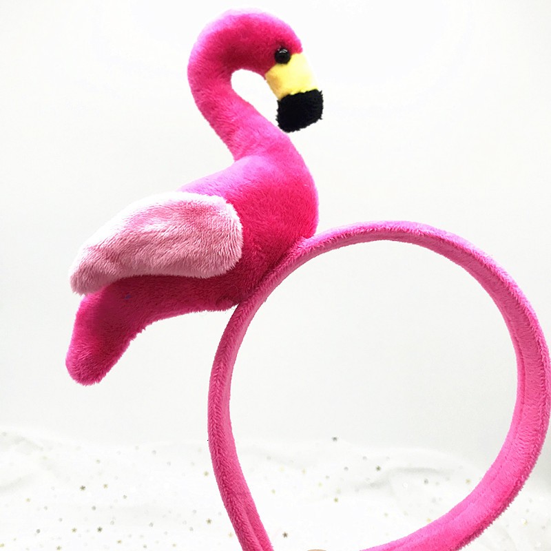 Plys stof Pink Flamingo børne pandebånd