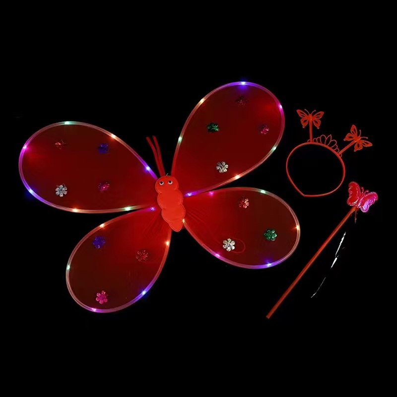 Butterfly Fairy Wings Magic Wand Peadband Costume Set