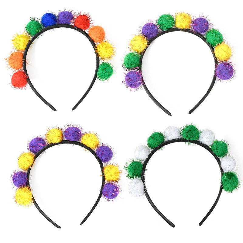Carnival Holiday Glitter Fur Ball pandebånd