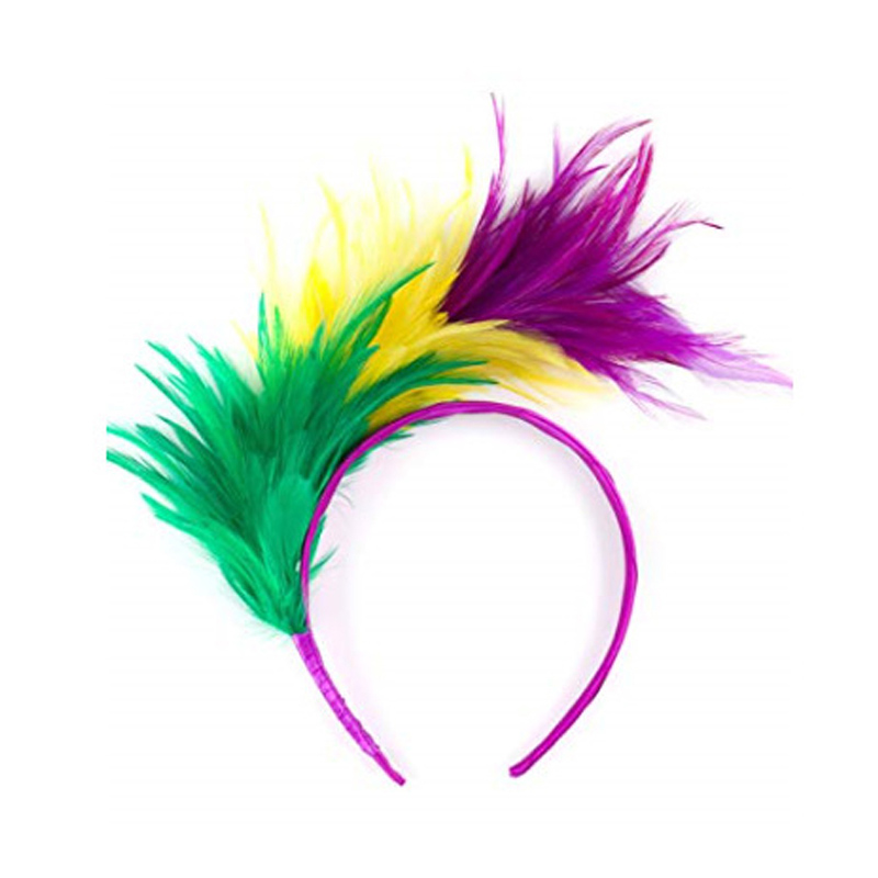 Carnival Rainbow Feather Peamband