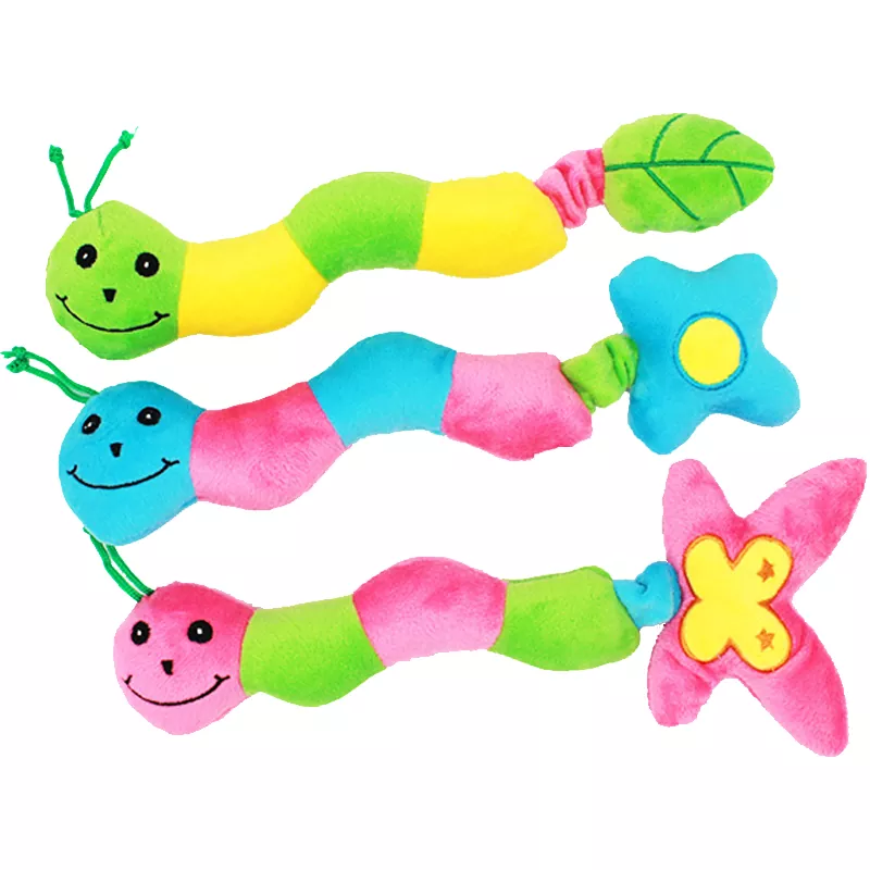 Farverigt Caterpillar Squeaky Plys Hundelegetøj