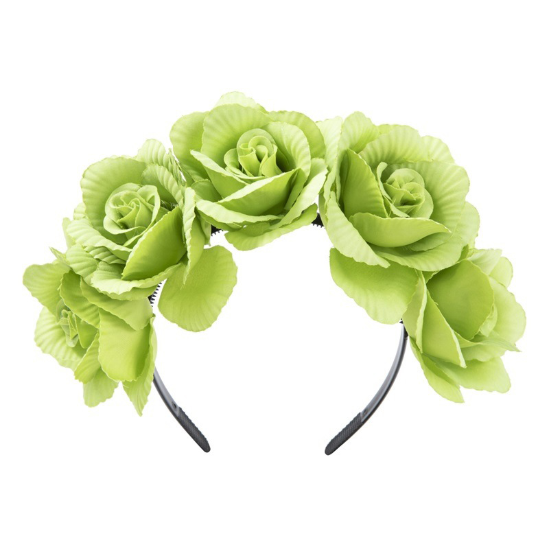 Farverig pandebånd med rose blomsterkrone