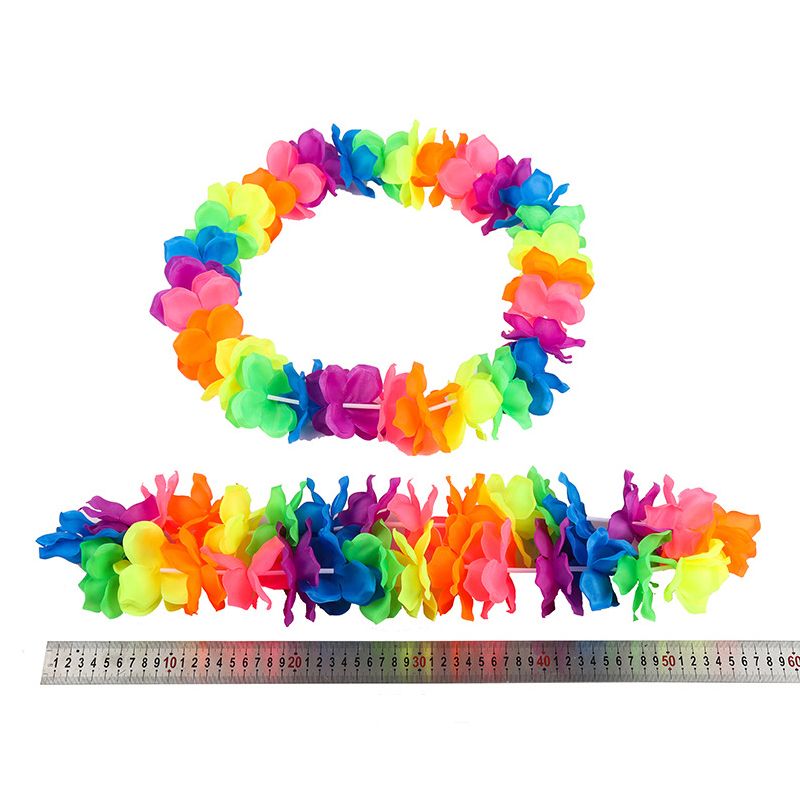 Farverig Rainbow Flower Garland Leis