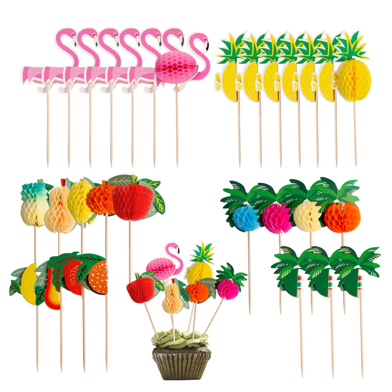 Kreativ frugtananasfrugt flamingo honningkamstrå