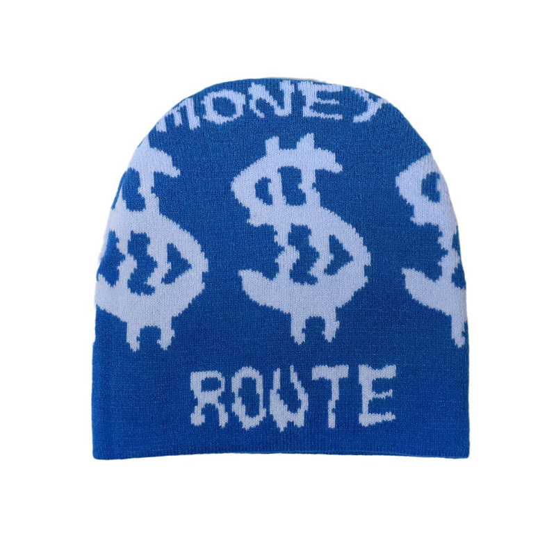 Dollar mønster jacquard vinter hat