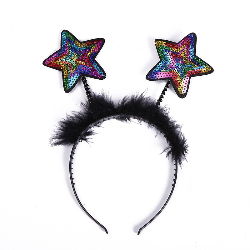 Girl Glitter Star Julepandebånd Boppers Fancy Dress Accessory