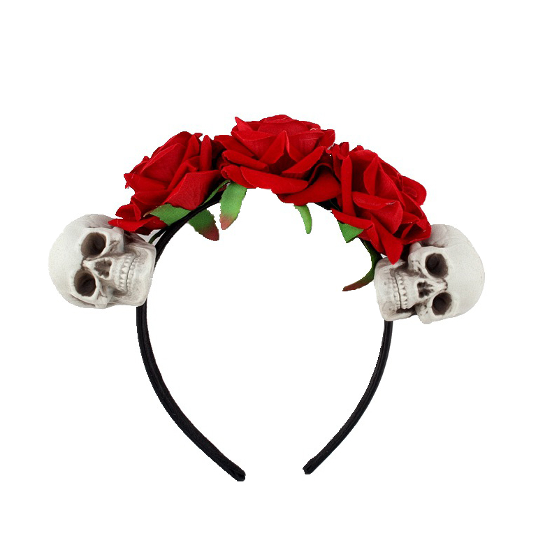 Halloween Blomster med Skull Party Accessories Pandebånd