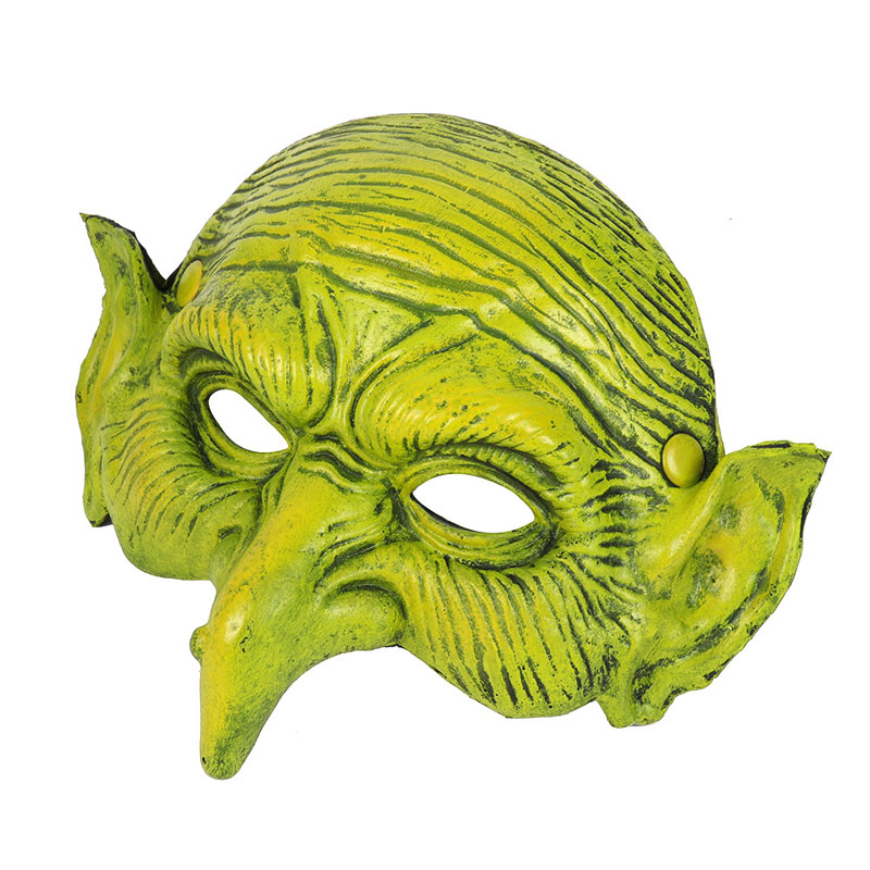 Halloween Masquerade Foam Scary Green Halv Face Mask