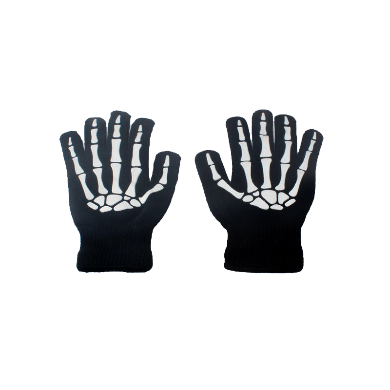 Halloween Skeleton Printing Luminous handsker