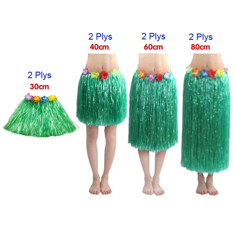 Beach Multi Color 80cm Hawaiian Party Grass Skirt Kostume