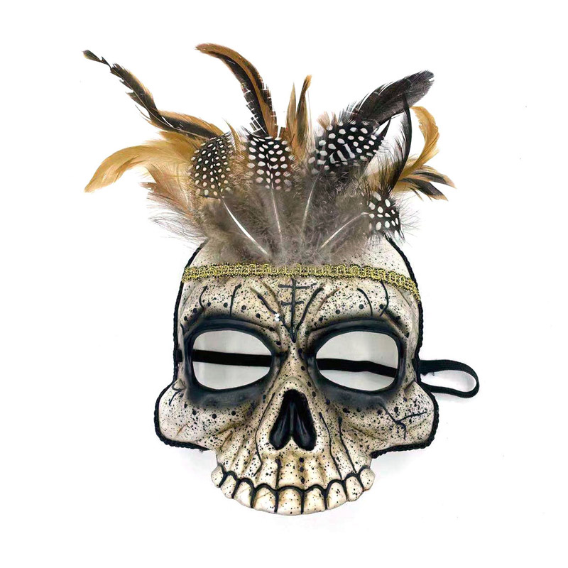 Indisk Feather Halloween Scary Mask