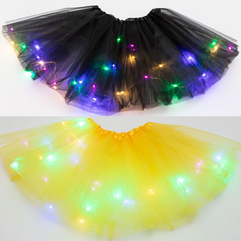 Tutu Skirt Princess boldkjole Tulle Dancewear led Light Ballet