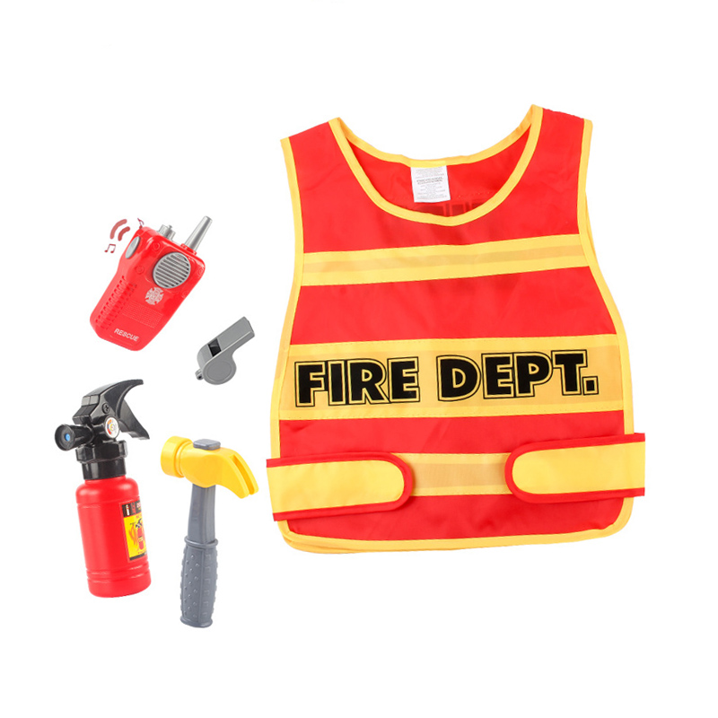 Kids Vest Tool Fire Fighter Party sæt