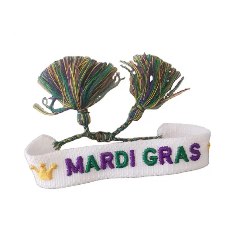 Mardi Gras brevbroderiarmbånd