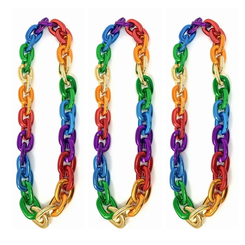 Metallisk Rainbow Chain Link halskæde