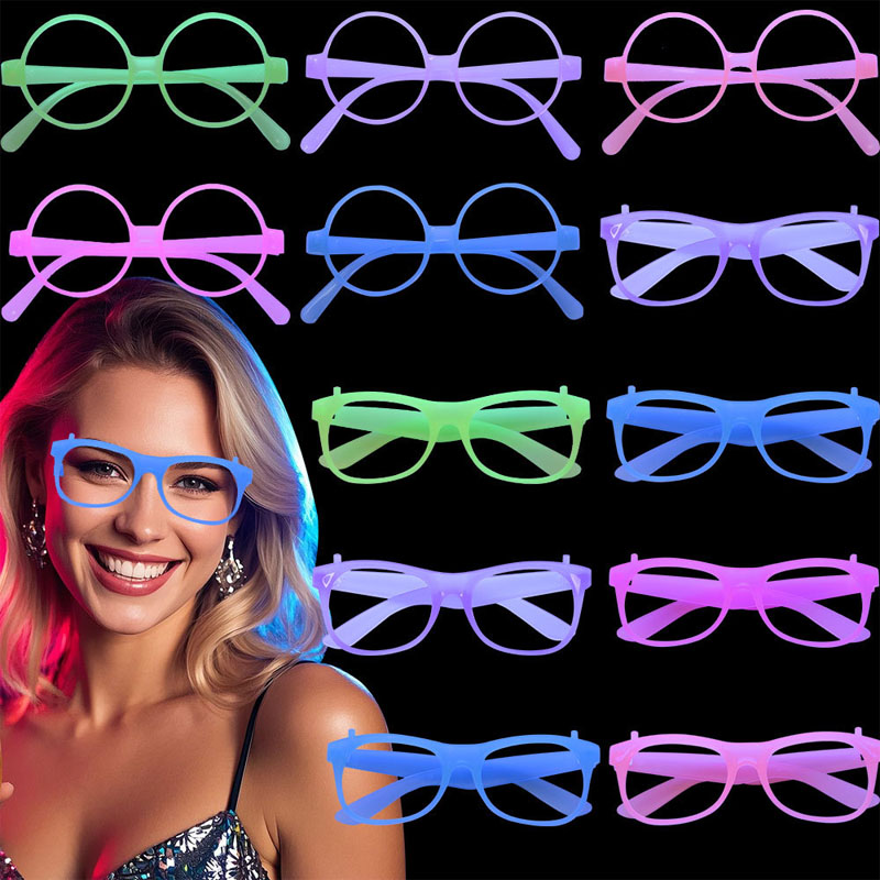 Fest sjove natlys lysende farveskiftende briller