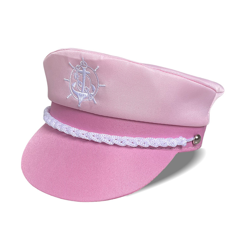 Pink stilfuld bådkaptajn hat