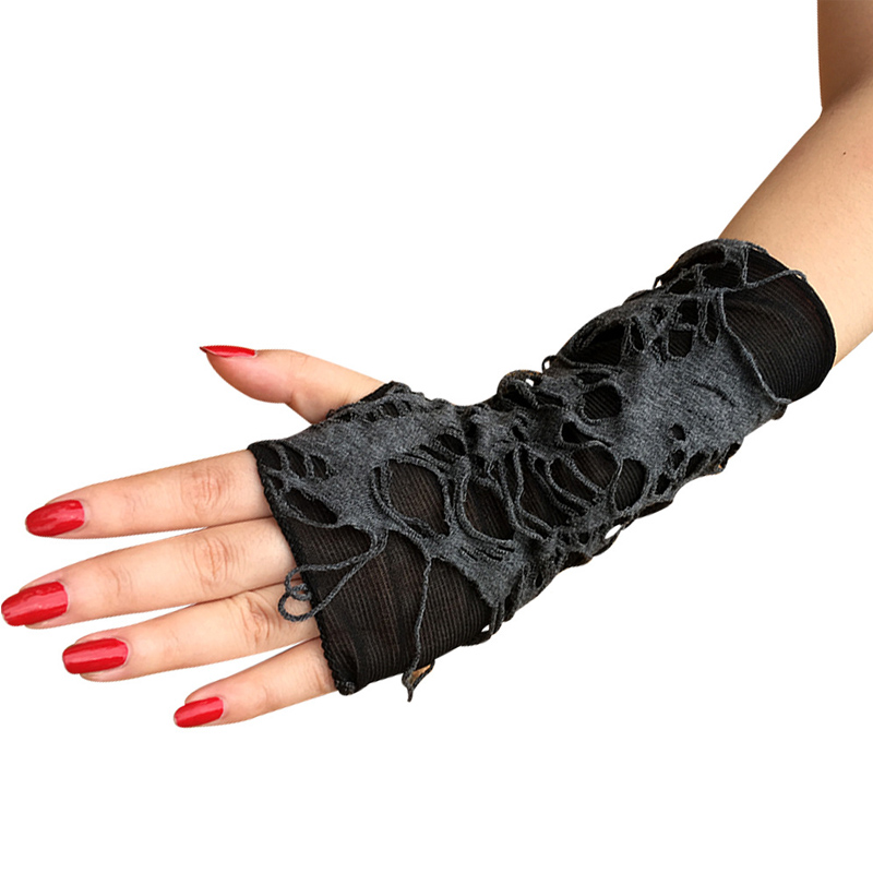 Punk fingerfri cosplay rippede handsker