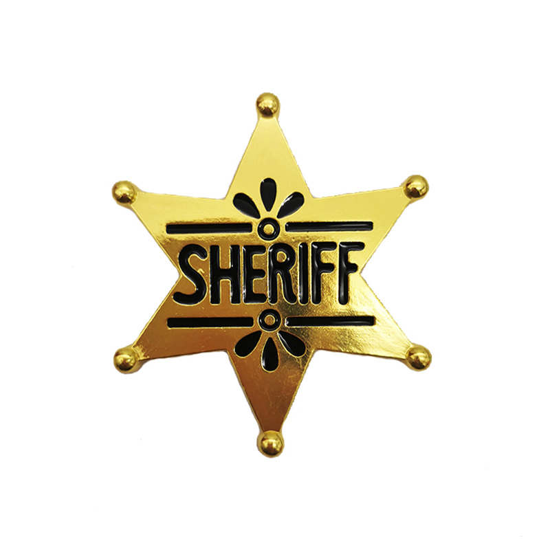 Six-Pointed Star Polices Vest Sheriff Badge Broche