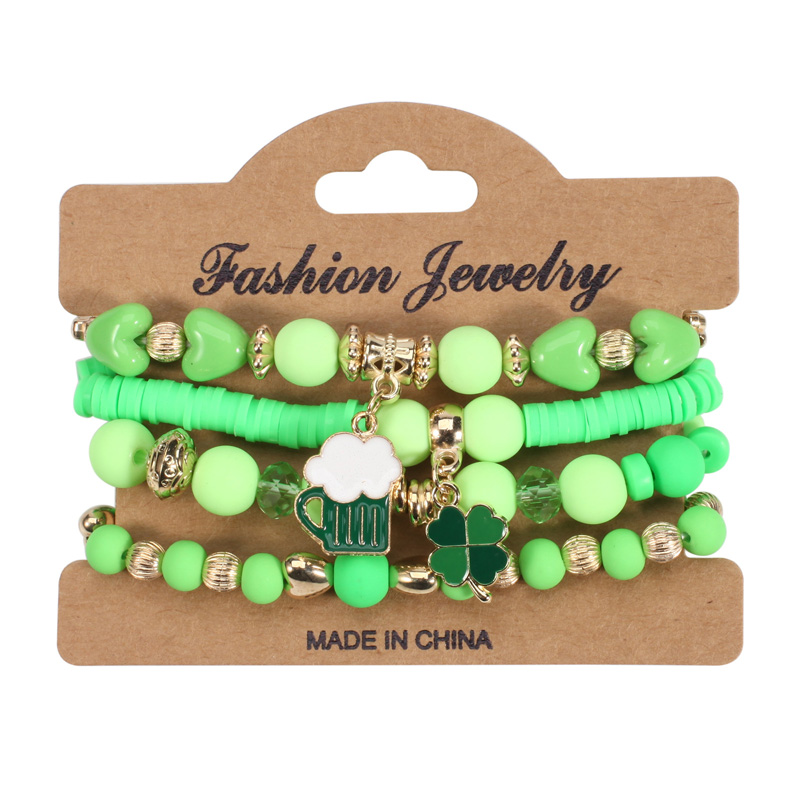 St Patrick's Day Armbånd Charm Beaded