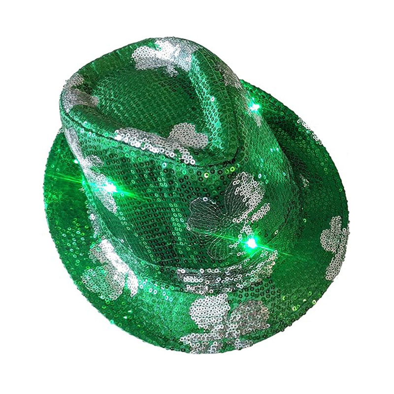 St Patrick's Day Fedora-hatte med pailletter-cowboyhatte