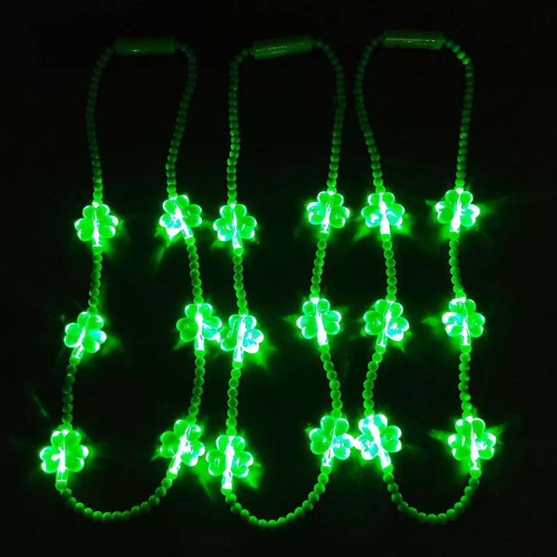 St Patrick's Day LED Shamrock halskæde