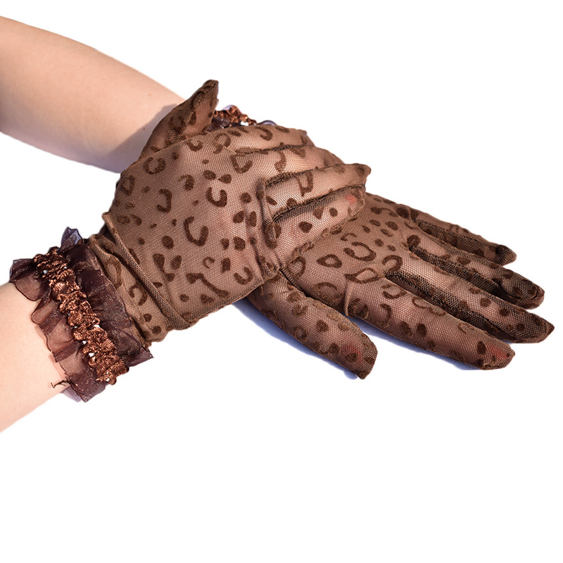 Vintage korte leopard blonder bryllupshandsker